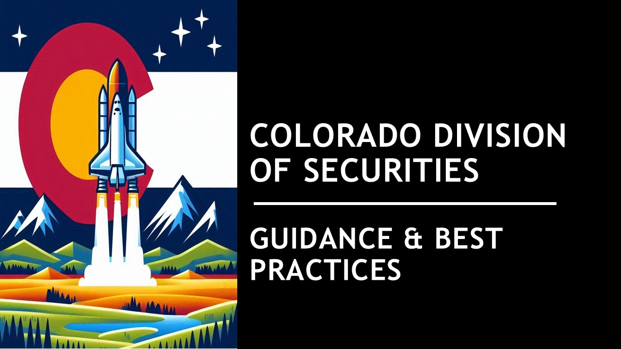 Colorado Division of Securities continuing education PowerPoint slide.