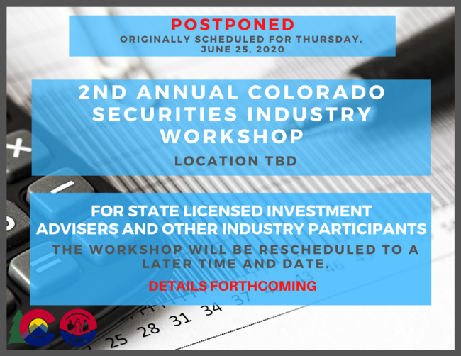 The 2nd Annual Securities Workshop is Postponed